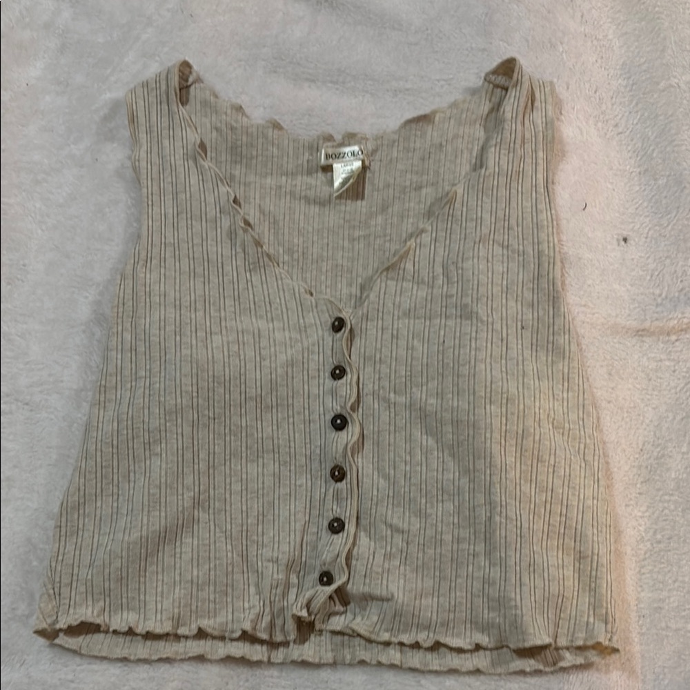 Bozzolo Tan Blouse Chic and Versatile